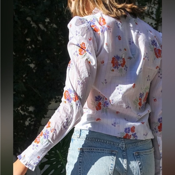 Veronica Beard Holli Floral Button-Down Shirt Sz XS - Picture 6 of 15